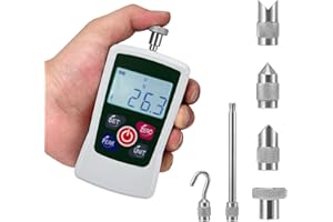 HUUPPHIP Digital Force Gauge, 500N Digital Pull Tester Dynamometer, 4 Types Unit (N, kg, lb, oz) Real-Time/Peak/First Peak Modes, High-Precision Pressure Push-Pull Meter for Quality Control, Material Testing