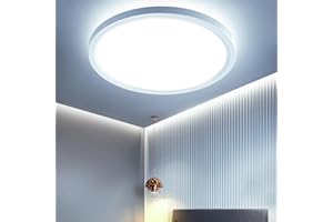 OTREN Plafonnier LED Rond 24W, Éclairage de Plafond 6500K, 2400LM Lumiere Moderne, Luminaires Intérieur pour Salon, Chambre, Cuisine, Salle de Bain, IP44, Ø23cm