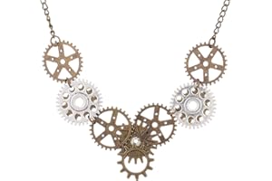 KNOWING Steampunk Uhrwerk Halskette Anhänger,Retro Steampunk Borduhrgänge Halskette,Mode Schmuck,Kupfer