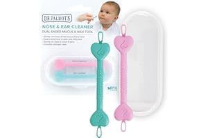 DR. TALBOT'S Nuby Dr. Talbot Outils Nettoyeur de Nez et d'Oreilles Bébé | Boîte de Voyage Hygiénique | Doux à Double Embout pour Retirer Facilement le Mucus et la Cire | Pack de 2 | Vert et Rose