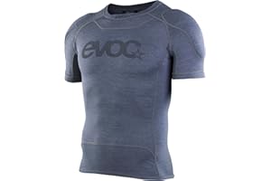 ‎EVOC EVOC Enduro Shirt, Protektorenhemd (LITESHIELD Flex Schulterprotektoren, S.Leisure(TM) Stretch-Material, 3D-Belüftung, maschinenwaschbares Fahrradzubehör, Größe: S - XL), Carbongrau