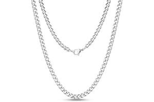 Cadoline Stainless Steel Black, Gold, Silver 3-15mm & 14-30" Mens Cuban Curb Chain Necklace