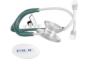 MDF INSTRUMENTS MDF MD One Epoch Titan Premium - Estetoscopio de dos cabezales (MDF777T21), color verde y plateado