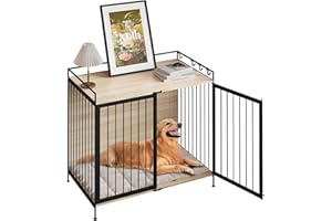 EUGAD Klatka dla psa, meble z drewna, skrzynia dla psa do domu z drzwiami, klatka dla psa XXL, do użytku wewnątrz dla małych/średnich psów, 104 x 92 x 60 cm, bardzo wytrzymała