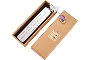 YHH Segnalibro Metallo regalo donna originale utile, Bookmark Metal con Farfalle 3D e Gingillo in vetro con albero fiori, Regalo Laurea Donna Migliore Amica Ragazze, Idee Regalo Compleanno Natale