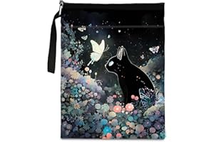 Leseogye Cat Book Pouch with Lanyard and Zipper, Waterproof Book Cover for Paperback and Hardback for Women Bookish Reader,Gift for Booklovers