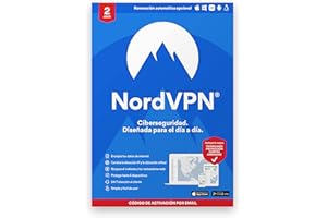 NordVPN Estándar - 2 años de VPN y software de ciberseguridad - Bloquea malware, enlaces y anuncios maliciosos, protege tu in