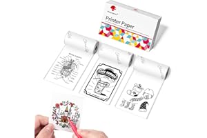 ‎PHOMEMO Phomemo Drucker Papier für M02Pro/M02/M02S/P2S/M03/M04S/M04AS Mini Thermodrucker, Thermo-Aufkleberpapier für Scrapbooking, Fotos, Notizen, Etiketten, 50mm x 3,5 m, 3 Rollen