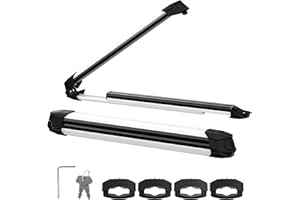 GENERISCH Ski- und Snowboard-Dachträger, Universal-Skiträger, 28'' Passend für 6 Paar Skier/4 Snowboards, mit Anti-Diebstahl-Schloss, Passend für Square/Round/Aero/Oval Cross Bars, Silber