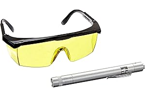 InterDynamics Certified A/C Pro Car Air Conditioner Stop Leak Detector Kit, Leak Detection Kit Detects O Ring and Hose Leaks, Includes Protective Glasses and Pen Light