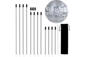 CoKeeSun 12 Stück Spülmaschineneinsatz Kompatibel mit SodaStream Flaschen Edelstahl Flaschenhalter für Spülmaschine für Alle Gängigen Geschirrkorb, mit 15 Silikonkappe, 3 Größen, 24cm, 18cm, 13cm