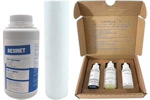 TOODO Kit Entretien Adoucisseur D'eau - Test Th Avec Nettoyant Résine Et Cartouche Microfibre 9"3/4