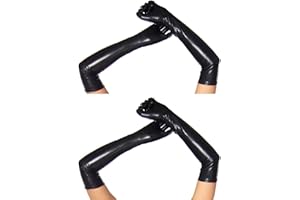 krautwear® Guanti lunghi da donna, effetto bagnato, effetto pelle, lunghezza circa 53 cm