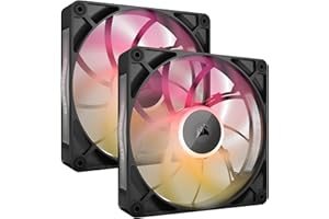 CORSAIR iCUE LINK RX140 MAX RGB 140mm PWM Ventaglio Spessos con iCUE LINK System Hub – Alta Pressione Statica – Cuscinetto Magnetico a Cupola – Pacchetto Doppio – Nero