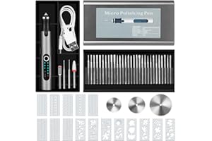 TUBINOONE Engraving Pen with 37 Bits, USB Rechargeable Cordless Engraving Machine with Box, Portable DIY Rotary Engraver for Jewelry Wood Glass Stone Carving