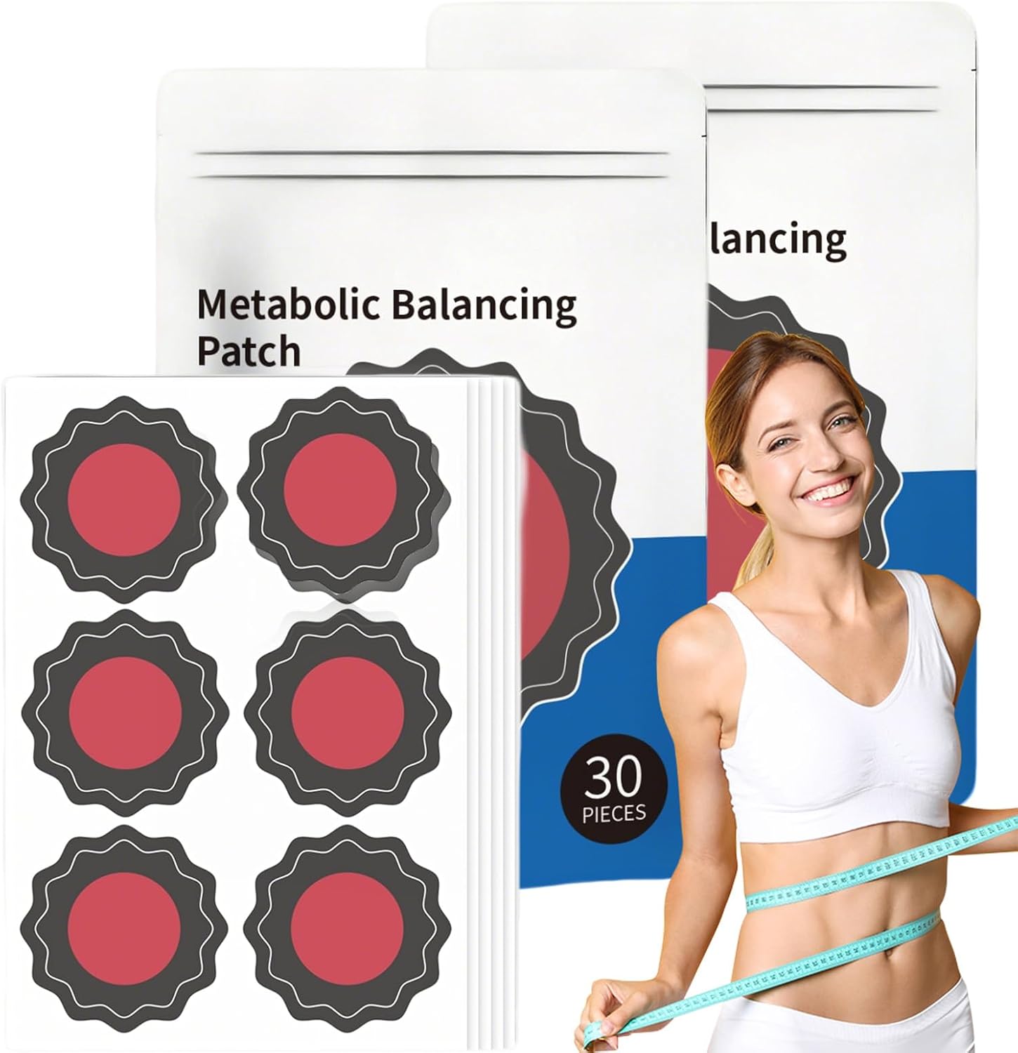 60 Piezas Parches Corporales Naturales, Parche de Hierbas Naturales, Parche para el Equilibrio Metabólico, Invisible y Suave en la Piel, Calmante Suave para Todos los Tipos de Cuerpo