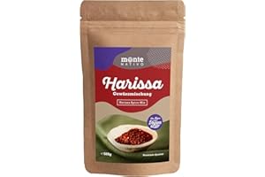 Harissa Monte Nativo (500g) - Starannie wysuszona Przyprawa Harissa - Aromatyczna i pyszna mieszanka Przypraw idealna do Gotowania - Mieszanka przypraw Harissa