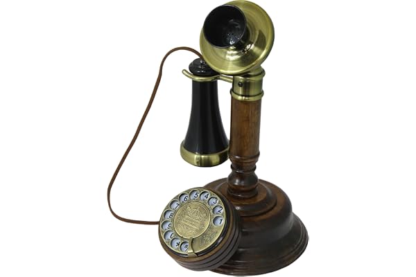 Opis 1921 Cable Modèle C: Téléphone Vintage Rétro Filaire à l'Ancienne avec Cadran Rotatif, Aussi Parfait pour Décoration ou Escape Game