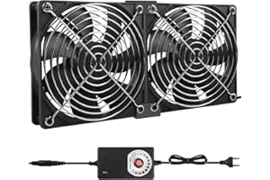 AICHARYNIC 2 ventiladores de 120 mm, ventilador de PC de 12 V con control de velocidad, AC 100-240 V ventilador de doble rodamiento de bolas, ventilador axial, ventilador silencioso para PC, portátil, TV, radio