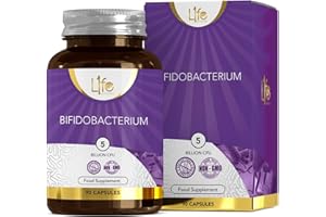 L1FE NUTRITION LN Bifidobacterium Probiotic Supplement | 90 Bifidobacterium Probiotics - 5 Billion CFU Bifidobacterium per Capsule - High Strength Probiotics | Non-GMO, Gluten & Allergen Free | Made in The UK