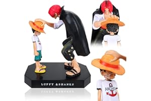 JunMallko Anime One Piece Figur - One Piece Anime Figuren 18cm Model Actionfigur PVC Doll Collectibles Ruffy und Shanks Charakter Figure Statue