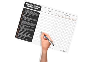 UTTSCHEID Affichage Allergènes Classique - Plastifié et effaçable. Feutre fourni - Format : 30.5 x 42.5 cm.