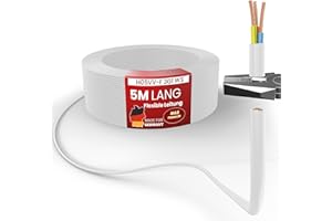 MAS Premium Von 5 bis 100m Kunststoffschlauchleitung H05VV-F 2, 3 oder 5 x0,75; x1; x1,5 oder x2,5 und 4G0,75 Flexible Leitung Kabel Leitung Gerätekabel (H05VV-F 3G1 WS, 5m)