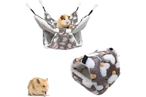 Esshogo 2 Pezzi Nido di criceto, amaca per animali domestici, amaca da gabbia per piccoli animali traspirante, criceto accessori, Adatta a criceti, scoiattoli, ricci, cincillà per giocare e dormire
