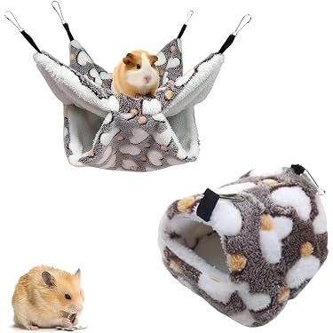 YUEPET Letto Per Porcellini D'India, In Caldo Pile, Per Piccoli Animali, Scoiattolo, Cincillà, Coniglio, Riccio, Accessori Per Gabbia, Grigio - 11