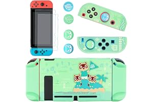 DLseego Schutzhülle kompatibel mit Switch, Hard Hülle Schale Kratzfeste, Stoßfeste Abdeckung Case mit 2 Schutzfolie und 4 Joystick Kappen für Switch Konsole und Joy Con