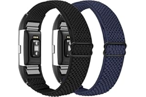 Janpso Bande élastique en Nylon Compatible avec Fitbit Charge 2 uniquement, ceinture de remplacement de sport en Nylon élastique réglable pour hommes et femmes