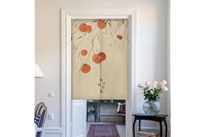 GUEST RUYUNLAI Giapponese Noren Tenda per Porta in Lino in stile giapponese della Porta Tappezzeria, Divisorio Stile Curtain Tapestry Cucina Ristorante Negozio Camera Doorway Corridoio Decorazione cachi 100 x 140 cm