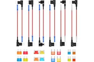 ALLECIN Stromdieb KFZ Sicherung Adapter Set Mini Micro Micro2 Standard Flachsicherungsadapter Piggyback 12V Stecksicherung Verteiler Add A Circuit mit Autosicherungen 5A 10A 15A 20A für Auto