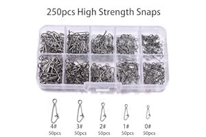 Phad Fishing 150/250 Pezzi Moschettoni ad Alta Resistenza di Pesca Attrezzatura da Pesca Terminali da Pesca