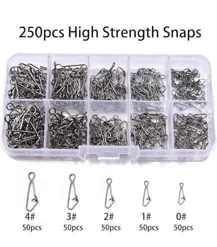 Snap Swivels LT Easiyl 100pcs Stainless Steel Fishing Snap Clips High ...