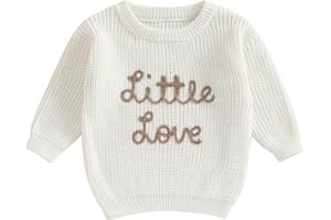 GEAGODELIA Baby Oversized Knitted Jumper Girls Ribbed Knit Sweater Pullover Chunky Long Sleeve Knitwear Top Fall Winter Toddler Baby Knitted Clothes Valentine's Day Outfits