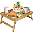 Mosii Bamboo Bed Tray Table With Handles & Foldable Legs, Multipurpose Lap Tray & Standing Desk For Breakfast In Bed, Sofa, Eating, Platters, Working, Serving, Drawing, Laptop Stand & Snack Tray
