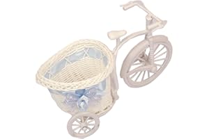 MEENA SUPPLIES Mini Pram Baby Baskets and Favours! Hamper Shower Stroller Vintage Craft[Blue,Trike (Small)]