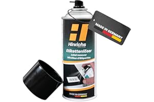 Hinrichs Etikettenentferner 400ml - Klebstoffentferner & Etikettenlöser Spray - Kleberentferner für Fensterrahmen, Sticker uvm. - Entferner für Aufkleber, Klebereste & Etiketten - Kleber Remover