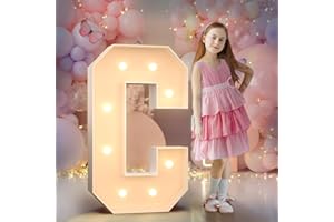 MIXIFOX 3FT Light Up Letters Birthday Decoration: Large Cardboard Letters C for Party, Marquee Letters for Graduation Decorations Baby Shower Wedding Decor, Mosaic Balloon Arch Stand Pre-cut DIY Number