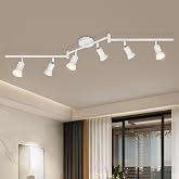 Dehobo LED Ceiling Lamps 6 Adjustable Spotlights, Ceiling Light White Rotatable GU10 for Bedroom Room Living Room Kitchen Bar