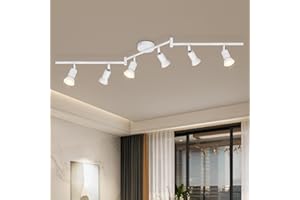 Dehobo Lampa sufitowa LED GU10 6 reflektorów LED - nowoczesne oświetlenie sufitowe Orientabl białe do przedpokoju, salonu, jadalni, kuchni, bez żarówki