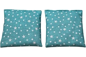 BUBUMIX Saco semillas microondas, Tela 100% algodón organico. Saco térmico de semillas retención de calor y frio.(ESTRELLITAS AZULES)