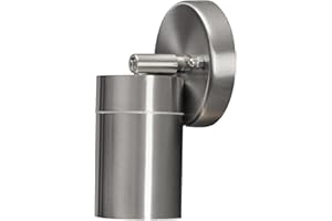 Konstsmide 7598-000 Modena Spot Adjustable Outdoor Wall Light / 1 x 7 W GU10 Max Wall Lamp / Clear Glass Lens / IP44 / Outside Light Stainless Steel