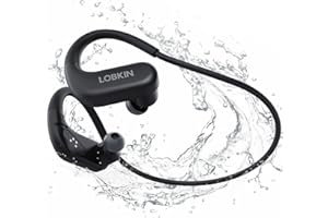 LOBKIN Kopfhörer Schwimmen, In Ear Knochenschall Kopfhörer Bluetooth 5.4,IPX8 Unterwasser wasserdichte mit 8G MP3 Player mit Ohrstöpsel für Schwimmen Laufen Radfahrer
