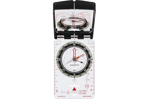 SUUNTO MC-2 Boussole de Navigation Professionnelle, Compass d'Orientation Multifonction avec Loupe Intégrée à la Plaquette, Déclinaison Réglable pour Randonnée Camping Hiking