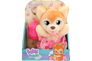 BABY PAWS Yummy Shiba Inu, cucciolo carrellabile la cui pancia si gonfia quando gli si dà da mangiare e si sgonfia quando gli si mette il paciere, giocattolo regalo per bambini dai 18 mesi in su