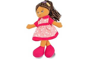 TEOREMA GIOCATTOLI Teorema - Carlotta Bambola di Pezza Mulatta, Bambola Stoffa, Giocattolo per bambini, Altezza 30cm