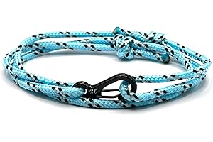 KAROO EARTH JEWELLERY Carabiner Rope Bracelet - Strong Paracord Climbing rope with Carabiner clip Bracelet - Adjustable Paracord rope with black Clasp | Durable Survival bracelet | Handmade Men's Bracelet