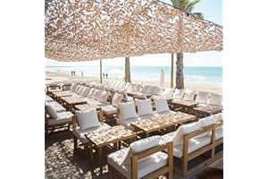 LE FILET DE CAMOUFLAGE Red de camuflaje militar reforzada arena/beige | Alta gama | Protección solar y vela de sombreado anti-UV Terraza Pergola Jardín Caza Airsoft Cortina Deco Resistente Durable 3x4 3x5